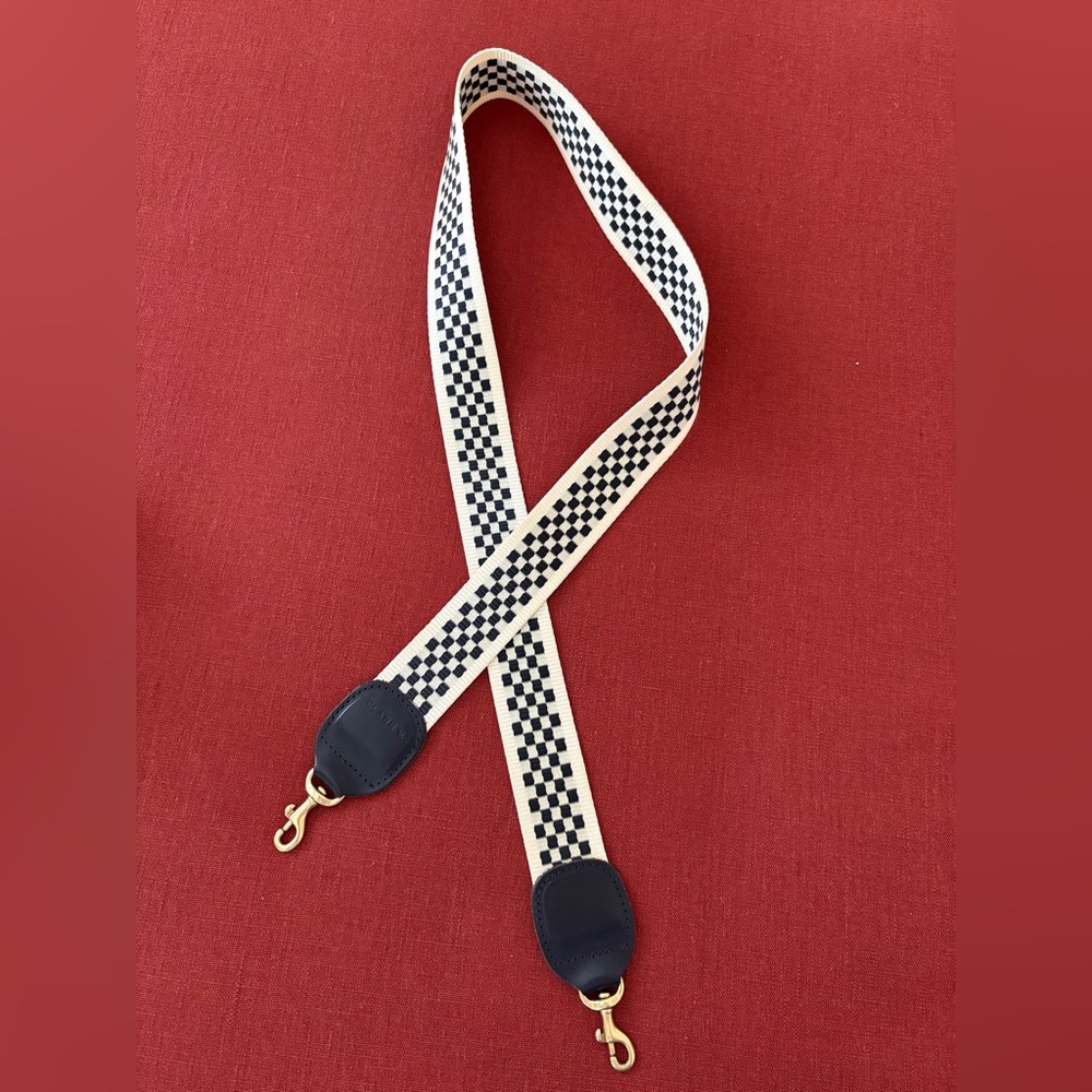 Clare V. checkerboard crossbody strap